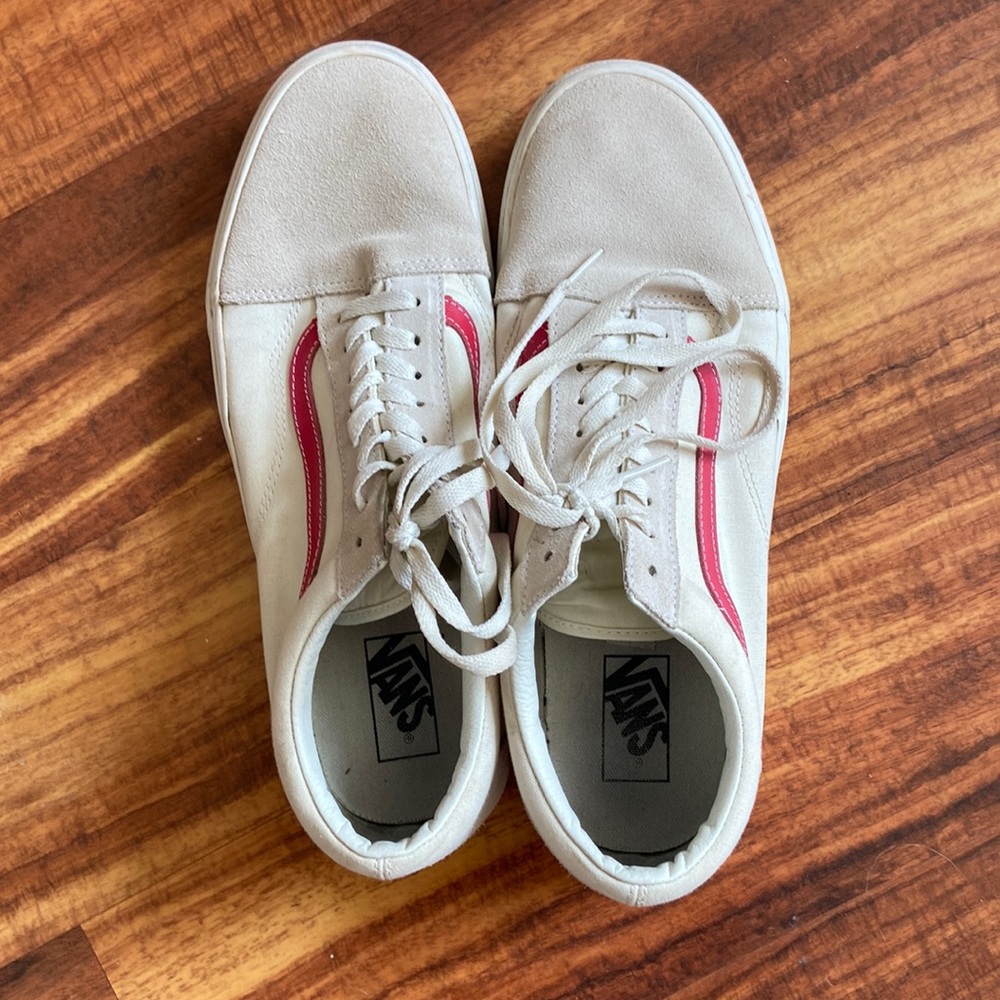 Red and white vans